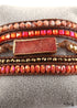 Boho Bracelet, RH 5 Layers Leather Wrap Bracelet, Natural Stones, Gold Purple Sapphire